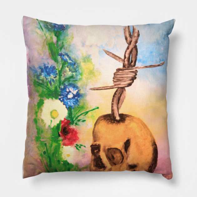 fence of heads Pillow by Tetsue