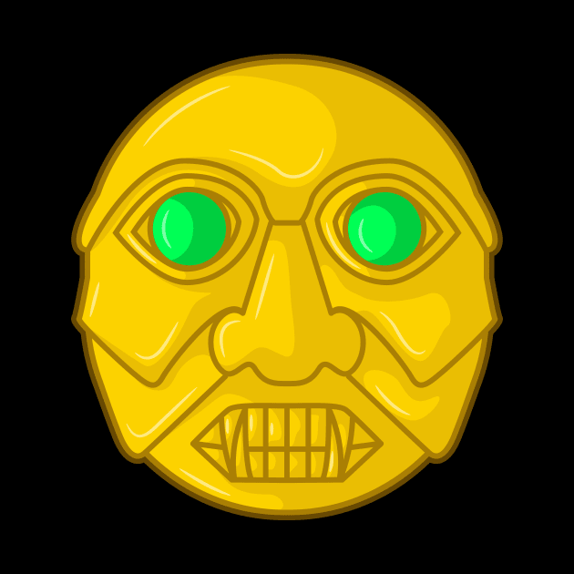 Ancient Colombian Monkey Mask Face by Drumsartco