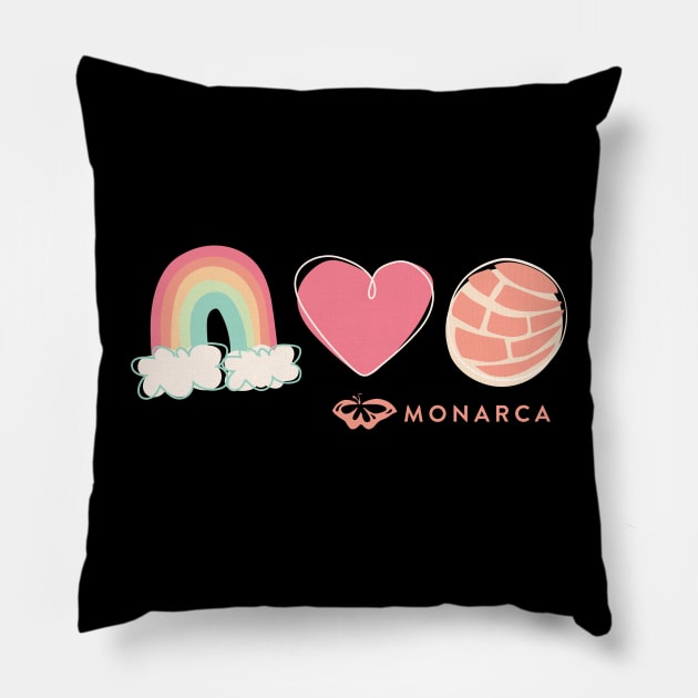 Peace, Love, & Conchas Pillow by La Monarca Bakery