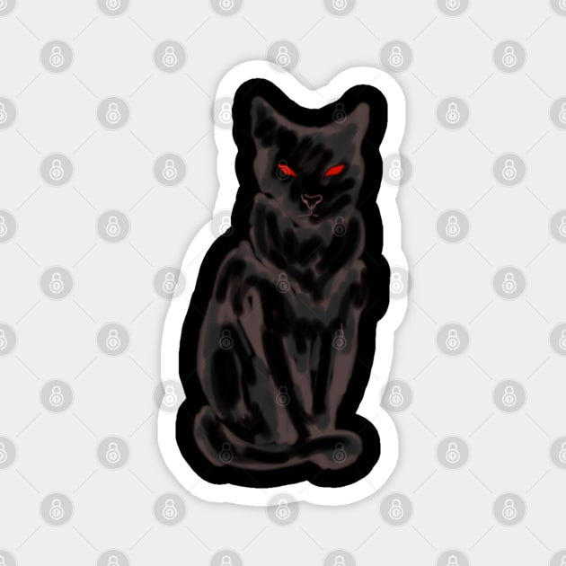 Black cat with red eyes Magnet by RedHeadAmazona