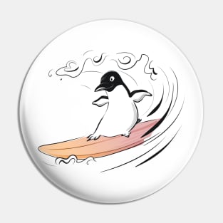 Surfing Penguin Pin