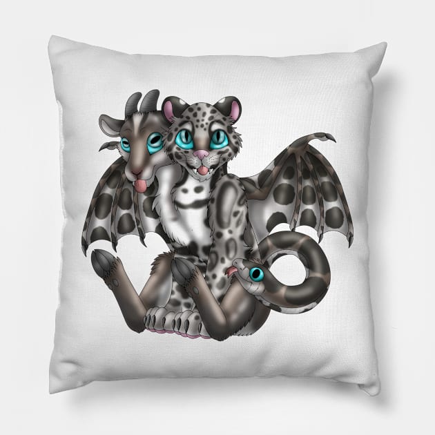 Chimera Cubs: Clouded Leopard (Silver) Pillow by spyroid101
