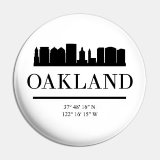 OAKLAND CALIFORNIA BLACK SILHOUETTE SKYLINE ART Pin