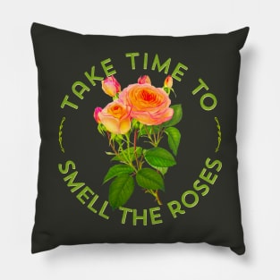 Positive Quote Floral Gift for Women Gardeners Rose Flowers Pillow