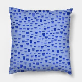 Blue Handmade Brush Strokes Pillow