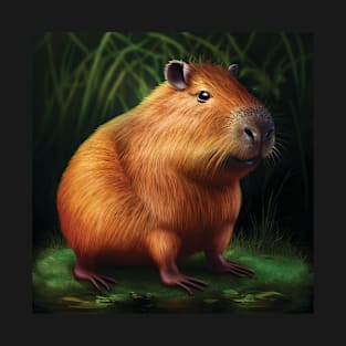 Cute Capybara in Grass T-Shirt