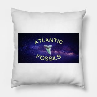 Outer Space Galaxy Purple Nautical Light Blue Atlantic Fossils Shark Tooth Print Pillow