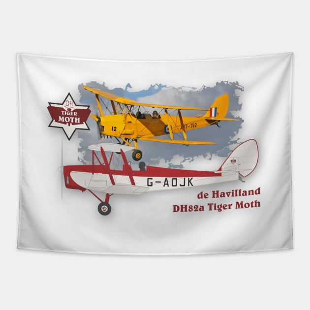 de Havilland DH82a Tiger Moth Tapestry by GregThompson