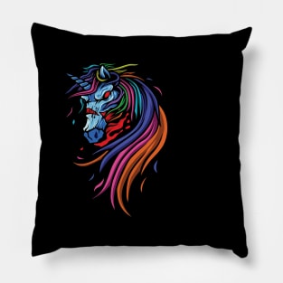 Halloween Zombie Unicorn Pillow