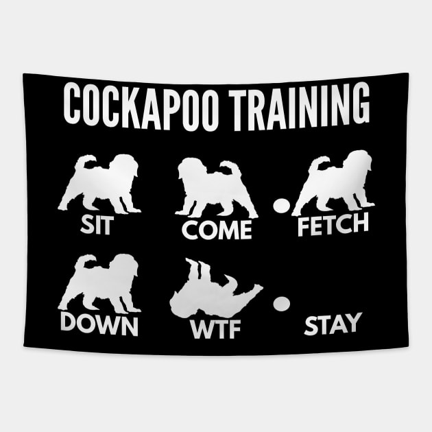 Cockapoo Training Spoodle Tricks Tapestry by DoggyStyles