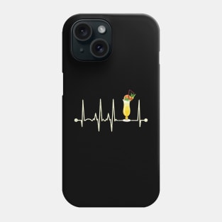 Funny Cocktail Hurricane Glass Heartbeat Happy Cocktail Hour Phone Case