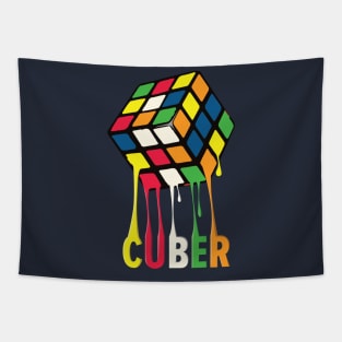 Melting Cube Cuber - Rubik's Cube Inspired Design Tapestry