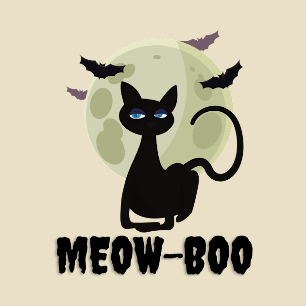 Funny Meow Boo Halloween cat by StarTshirts