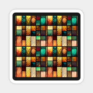 Stained glass colorful pattern, model 4 Magnet