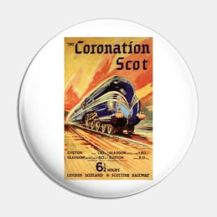 Coronation Scot Railway Sunset Steam Train Vintage Travel Pin