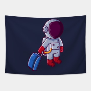 Cute Astronaut Traveling Holiday Cartoon Tapestry