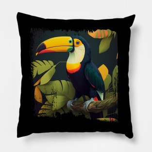 colorful toucan Pillow