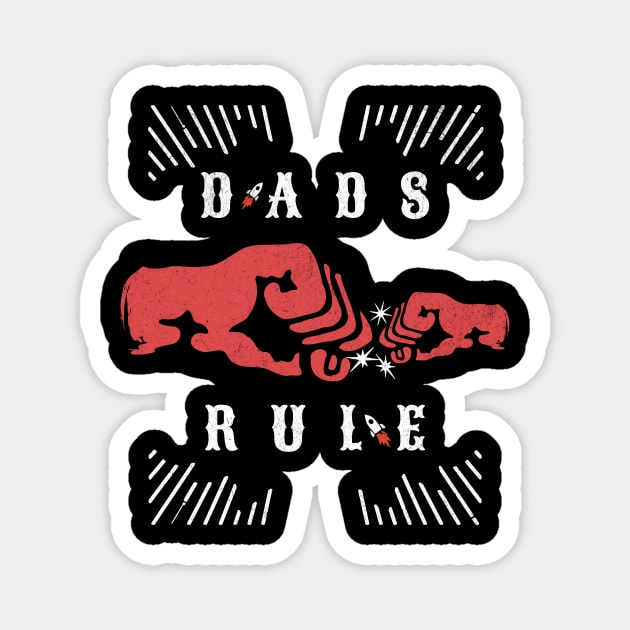 Fathers Day Gift For Dads Gifts For Son To Dad To Son Fist Bump Dad Rules Magnet by InktuitionCo