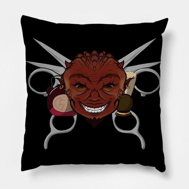 Devil's Barber (no caption) Pillow by RampArt