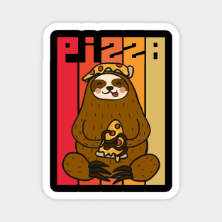 Funny Sloth eating pizza Magnet