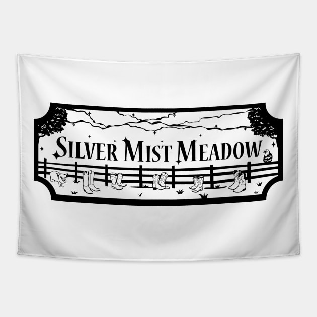 Silver Mist Meadow (Mono) Tapestry by KimbasCreativeOutlet