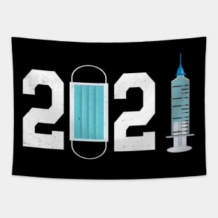 2021 mask and vaccine Tapestry