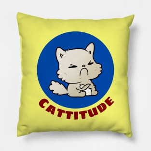 Cattitude | Cute Cat Pun Pillow