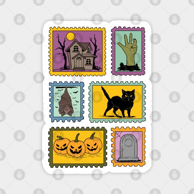 Halloween Stamps Magnet by GoshWow®