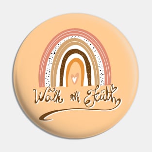 Collage rainbow with hand lettering "walk by faith" Pin