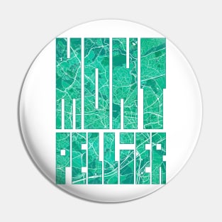 Montpellier, France City Map Typography - Watercolor Pin