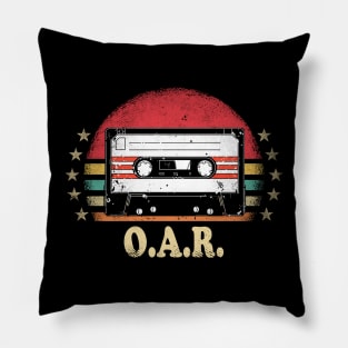 Retro Pattern O.A.R 80s 90s Birthday Style Music 70s Pillow