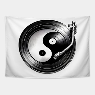 Yin And Yang Vinyl Record Player Tapestry