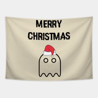 Pacman Ghost Merry Christmas Tapestry