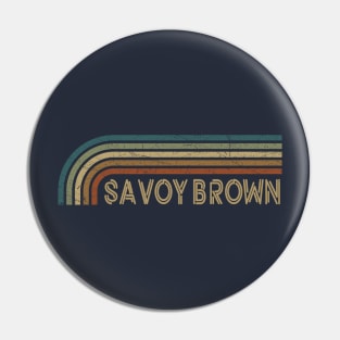 Savoy Brown Retro Stripes Pin