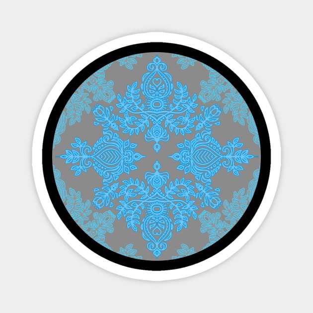 Turquoise Tangle - sky blue, aqua & grey pattern Magnet by micklyn