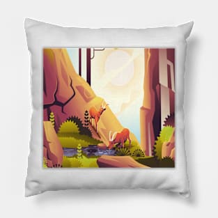 Deer with beautiful Nature Pillow