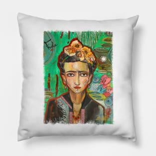 Frida Kahlo Tribute Pillow