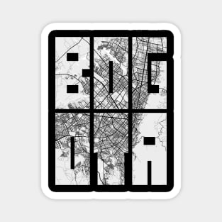 Bogota, Colombia City Map Typography - Light Magnet