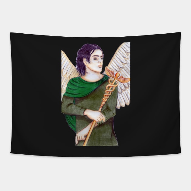 Archangel Raphael the Healer- Deep Purple Tapestry by EarthSoul