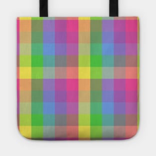 Rainbow Checkered Pattern | Multicolor Pattern Tote