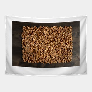 Walnuts on a wooden board Tapestry