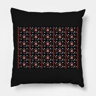 Pinstripe Skull Pattern Design Illustration Pillow