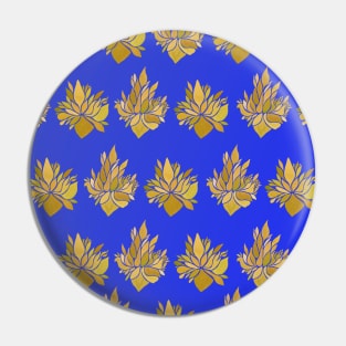 Retro Iris Petals- Yellow and Blue Pin