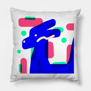 vibrant and colorful hand-drawn dragon Pillow