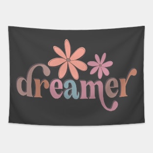 Dreamer - Retro Flowers - Inspirational Tapestry