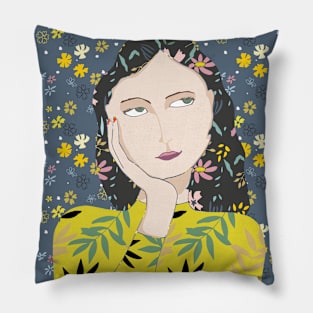 Lady Waiting Pillow