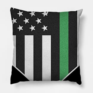 Military Border Patrol Thin Green Line Pillow