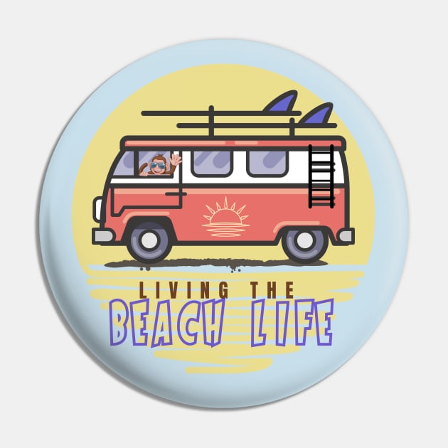 Living the Beach Life Pin by Blended Designs