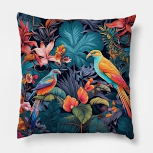 Tropical Symphony: Vibrant Birds of Costa Rica Pillow