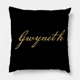 Gwyneth Typography Gold Script Pillow